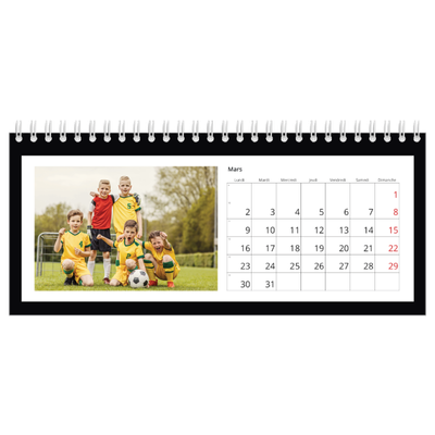 Calendrier de bureau — Cadre noir [Mars]