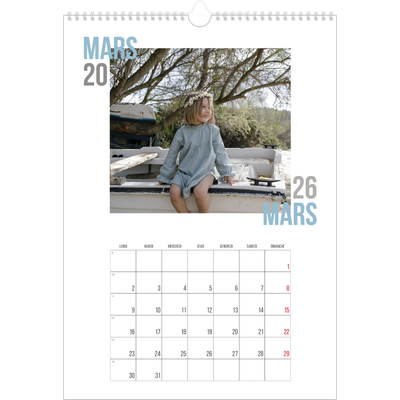 A3 Calendrier annuel — Type de couple [Mars]