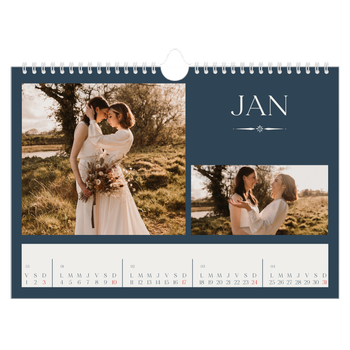 Calendrier photo A4 — Ardoise et sérifs