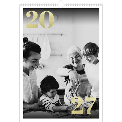 A3 Calendrier annuel — Larges numéros brillants [couverture]
