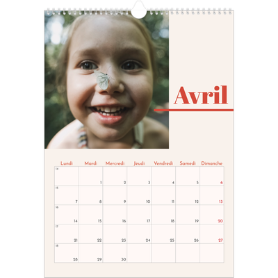 A3 Calendrier annuel — Inspiration 90 [Avril]
