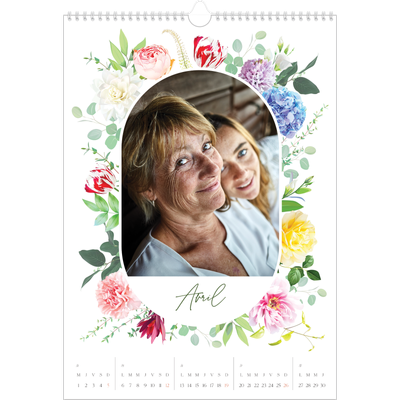 A3 Calendrier annuel — Fleurs traditionelles [Avril]