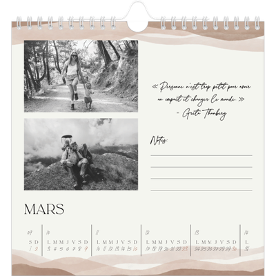 Calendriers annuels carré — Citations inspirantes [Mars]