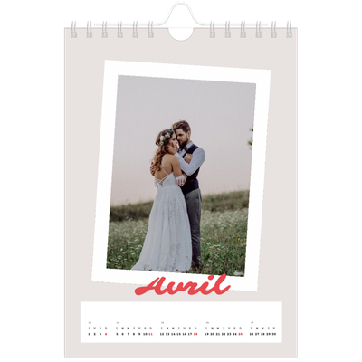 Calendrier photo A5 — Signature carmin [Avril]