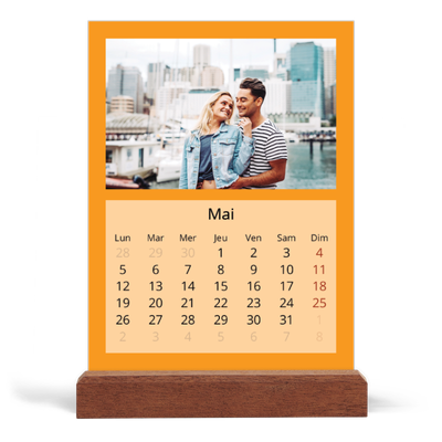 Calendrier de bureau support bois - portrait  — Un monde en couleur [couverture]