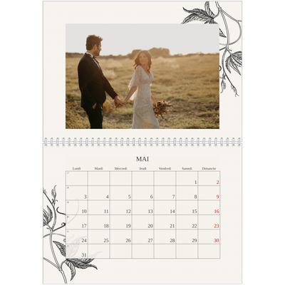 Calendrier photo A4 double (30 x 40 cm) — Encre & lierre [Mai]