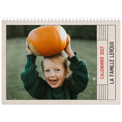 Calendrier photo A4 double (30 x 40 cm) — Craft effet tampon [couverture]