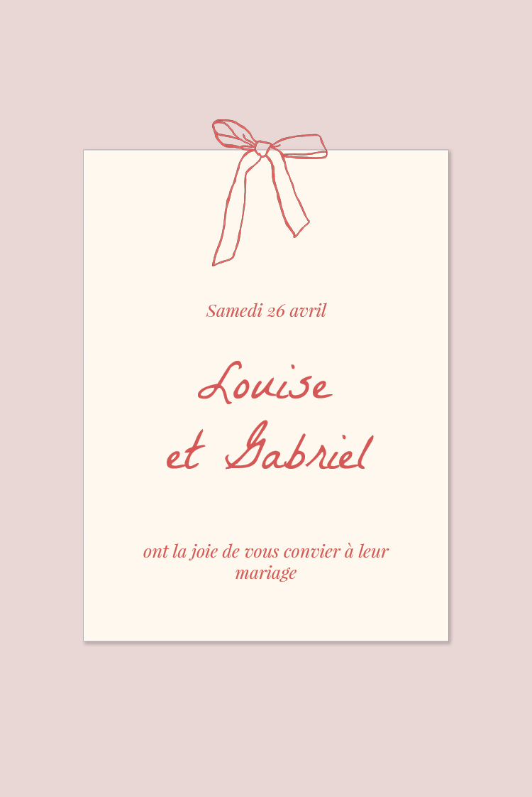 Cartons d'invitation — Ruban d’amour