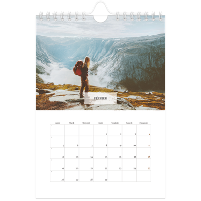 Calendrier photo A5 — Superposition discrète [Février]