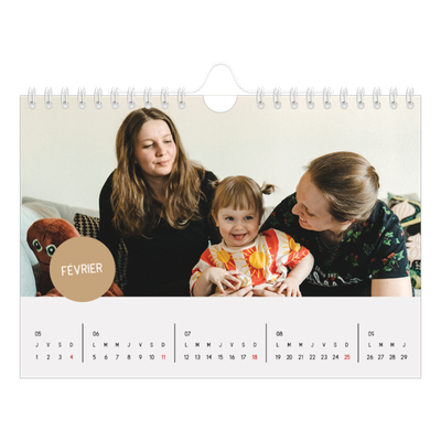 Calendrier photo A5 — Gommettes photo [Février]