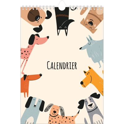 Calendrier photo A4 (20 x 30 cm) — Pattes de chien et gribouillis [couverture]