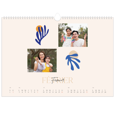 Calendrier photo A3 — Coraux minimalistes [Février]