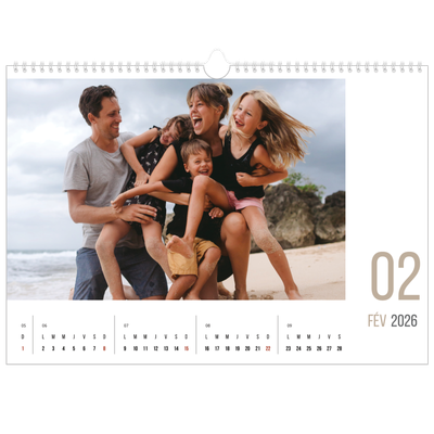 Calendrier photo A3 — Numéros mensuels [Février]