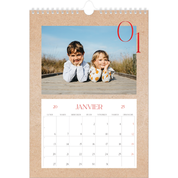 Calendrier photo A4 — Touches de rouge