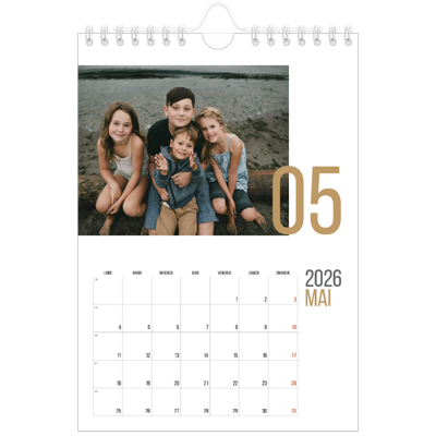 Calendrier photo A5 — Numéros mensuels [couverture]