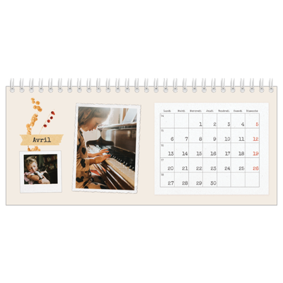 Calendrier de bureau — Scrapbook vintage [Avril]