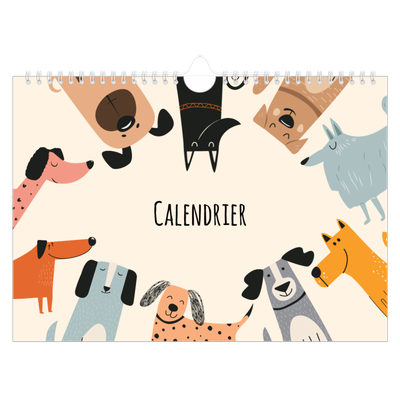 Calendrier photo A4 — Pattes de chien et gribouillis [couverture]