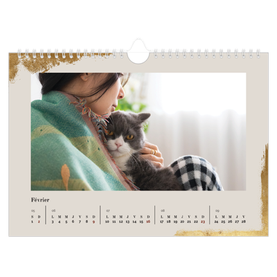 Calendrier photo A4 — Classic Gold [Février]
