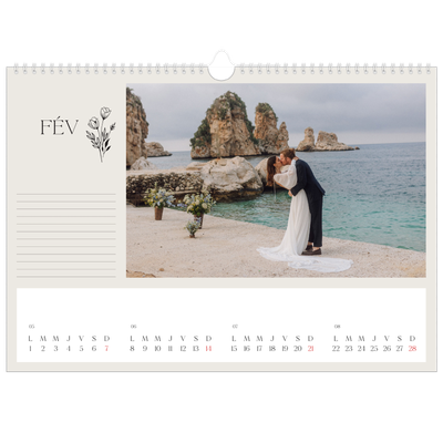 Calendrier photo A3 — Initiales fleuries [Février]