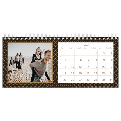 Calendrier de bureau — Noir et blanc vintage [couverture]