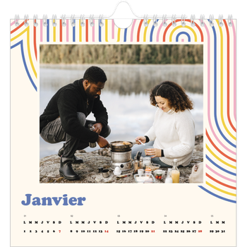 Calendrier photo carré — Rayures rétros