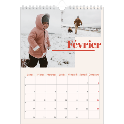 Calendrier photo A4 (20 x 30 cm) — Inspiration 90 [Février]