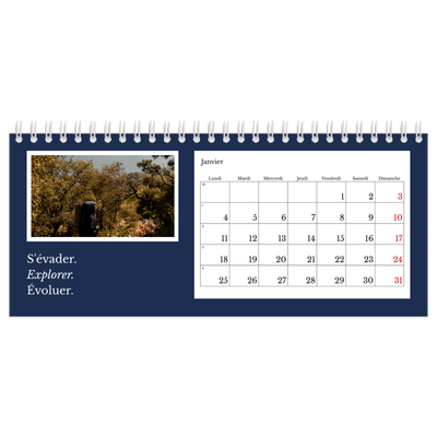 Calendrier de bureau — Terre éditoriale [Janvier]