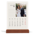 Calendrier de bureau support bois - portrait  — Initiales fleuries [Avril]