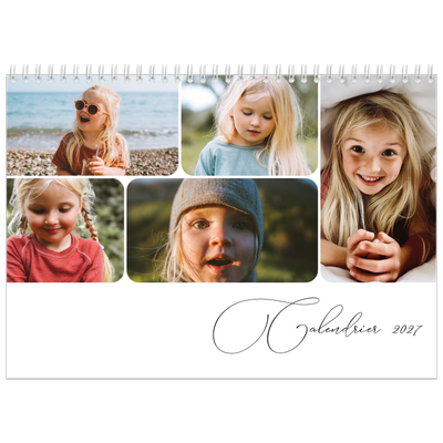 Calendrier photo A4 double (30 x 40 cm) — Instantanés et calligraphie [couverture]