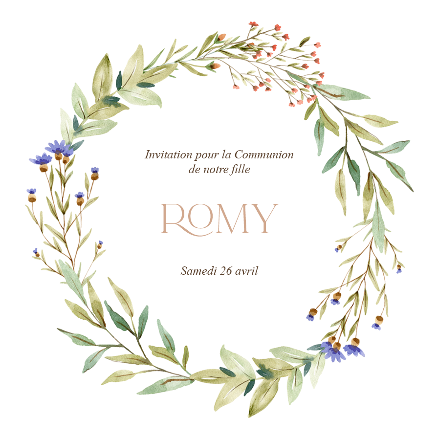 Cartons d'invitation — Fleurs sauvages délicates