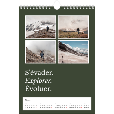 Calendrier photo A4 (20 x 30 cm) — Terre éditoriale [Mars]