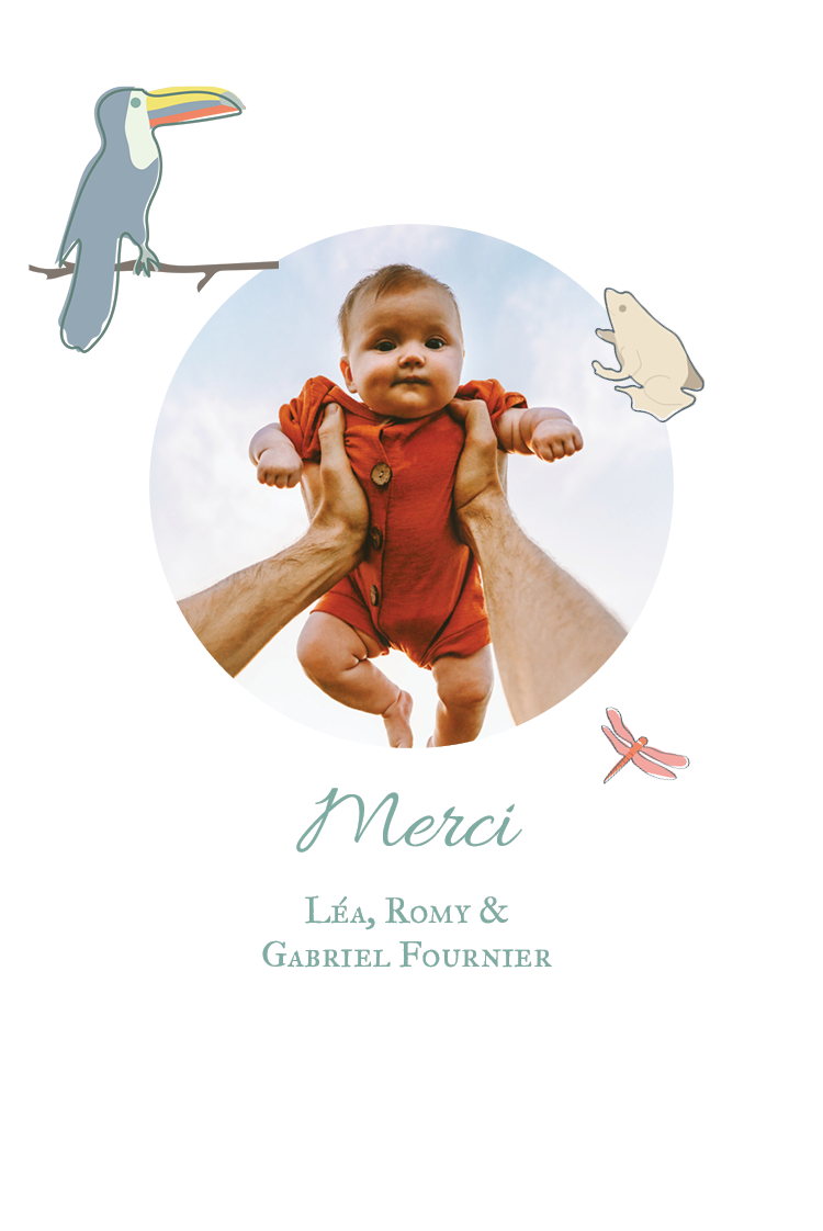 Carte de remerciement — Illustrations ludiques