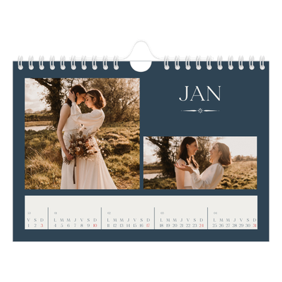 Calendrier photo A5 — Ardoise et sérifs [Janvier]