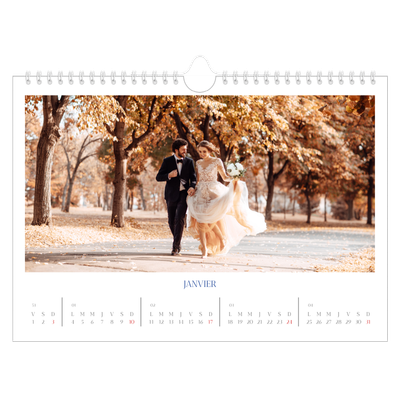 Calendrier photo A4 — Classique cobalt [Janvier]