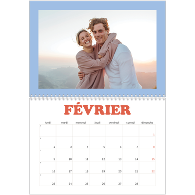 Calendrier photo A4 double (30 x 40 cm) — Cadres rétro [Février]