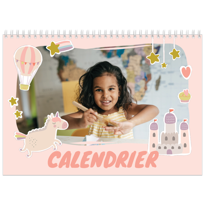 Calendrier photo A4 double (30 x 40 cm) — Licorne magique [couverture]